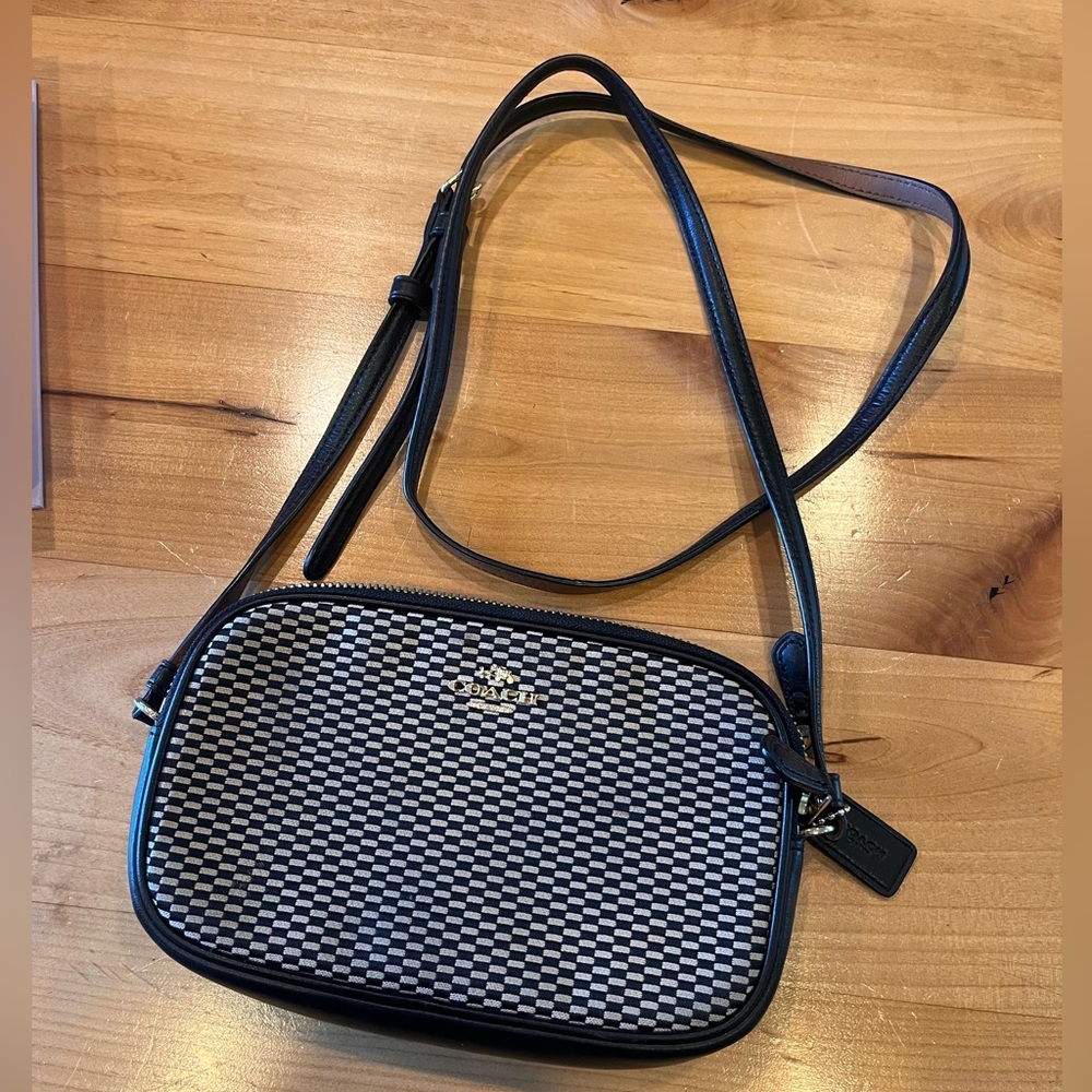 Coach Monochrome Checkered Crossbody Bag